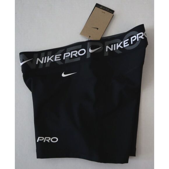 Nike Pro FV7838-010 Women's Sz M Black/White Dri-FIT 3" Biker Shorts - Picture 5 of 5